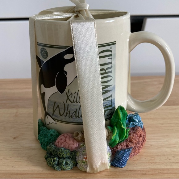 Other - Sea World Orlando Killer Whale Shamu Mug & Coral Reef Coaster NEW Vintage Retro